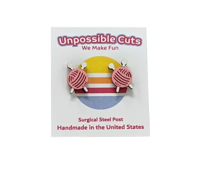 Knitting Ball Earrings Knitting Ball Earrings