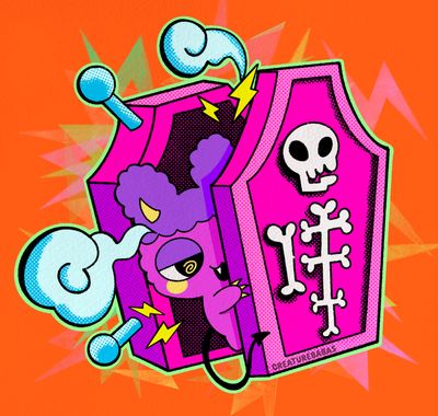 Art Print, Monster Mametchi 6x6 Art Print, Monster Mametchi 6x6