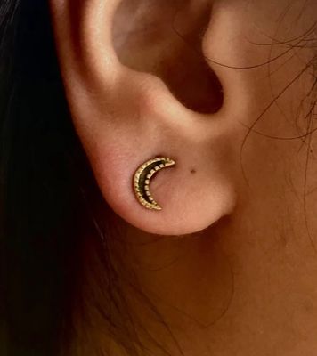 S481 - Gold Plated Moon Stud S481 - Gold Plated Moon Stud