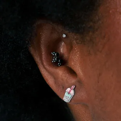 Purple Boba Earring Post