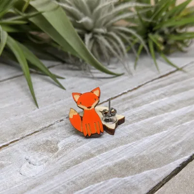 Staring Fox Earrings