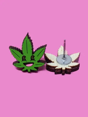 Happy Pot Leaf Earrings
