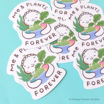 Sticker, Me + Plants Forever