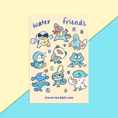 Sticker Sheet, Water Friends