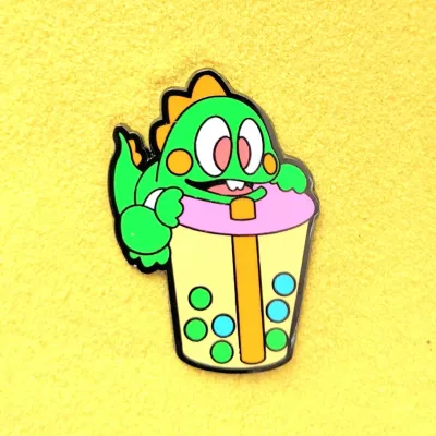 Enamel Pin - Bubble Bobble Boba Enamel Pin - Bubble Bobble Boba