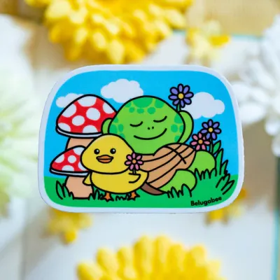 Turtle Chilllin' Glossy Sticker