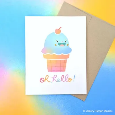 Greeting Card, Oh Hello Ice Cream