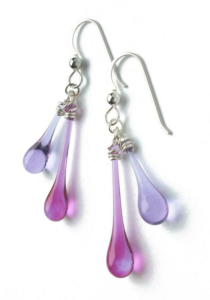 Magenta and Lavender Duet Earrings Magenta and Lavender Duet Earrings