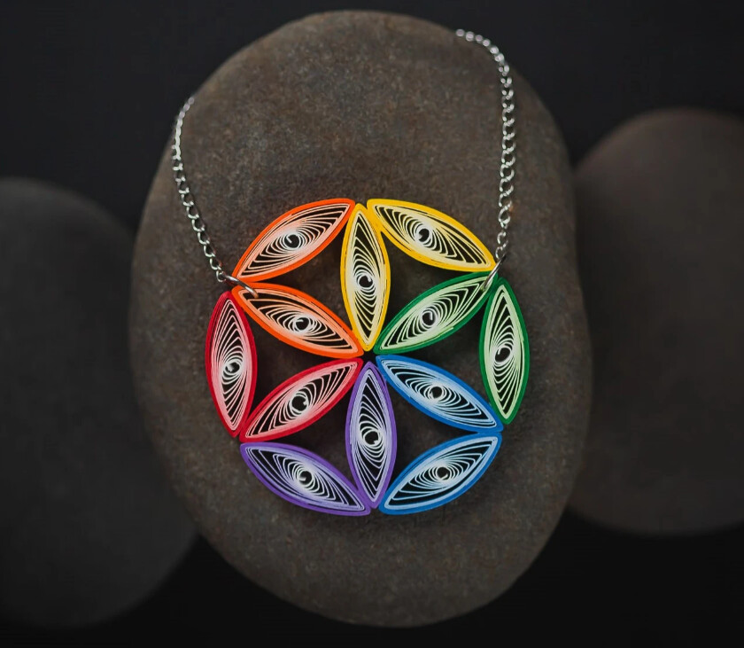 Rainbow Flower OF Life Necklace