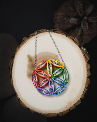 Rainbow Flower OF Life Necklace
