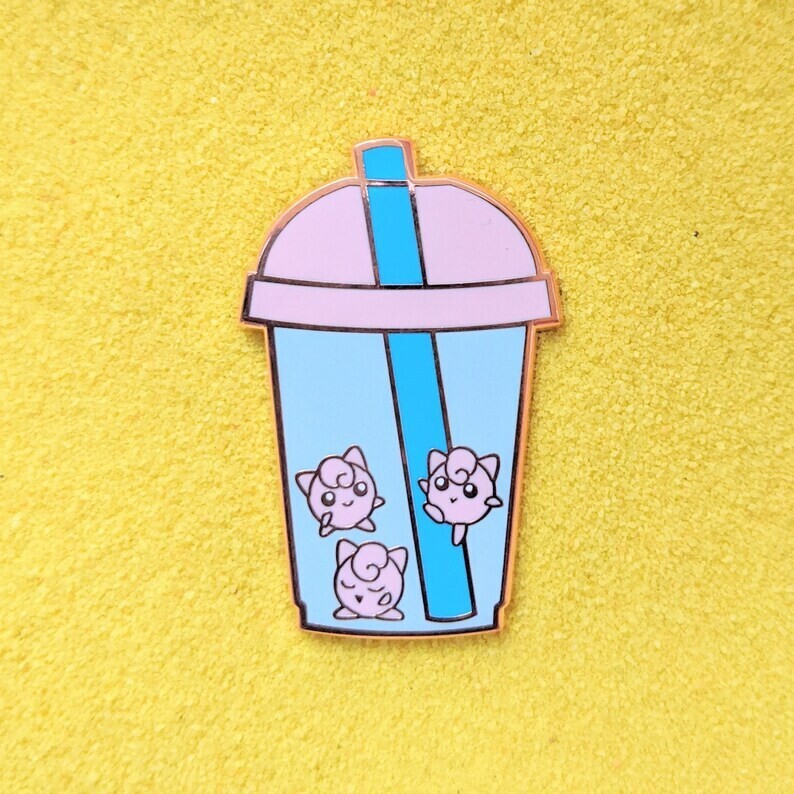 Enamel Pin - Jigglypuff Boba Enamel Pin - Jigglypuff Boba