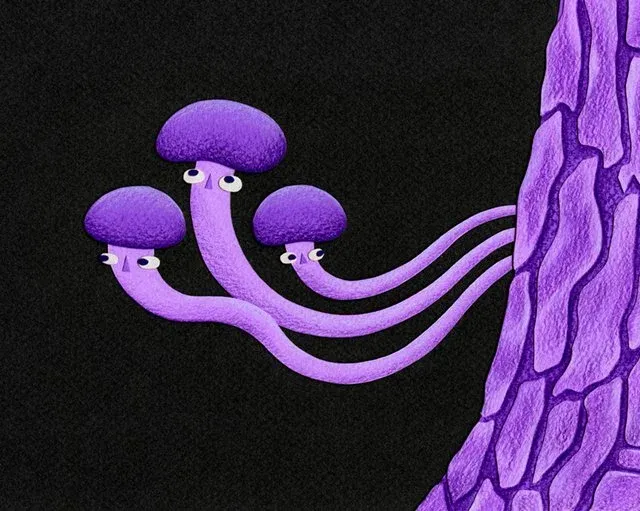 Purple Mushrooms 8x10 Print