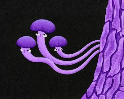 Purple Mushrooms 8x10 Print