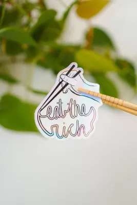 Eat the Rich Chopsticks Sticker Eat the Rich Chopsticks Sticker