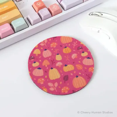 Coaster, Pink & Orange Pumpkins Coaster, Pink & Orange Pumpkins