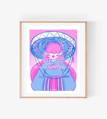 Ao T?c/Nón ba t?m Risograph Print