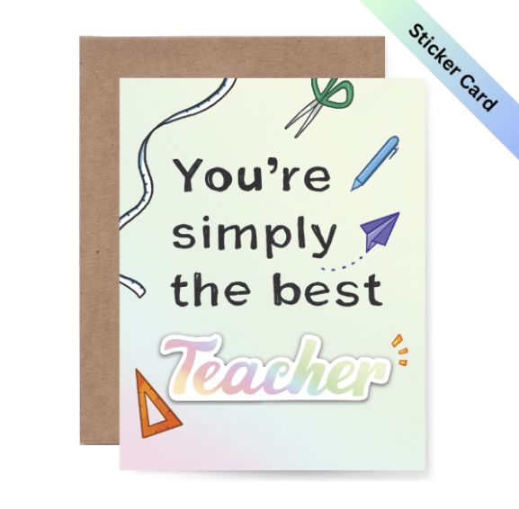 Best Teacher Sticker Card – CS TEA 003