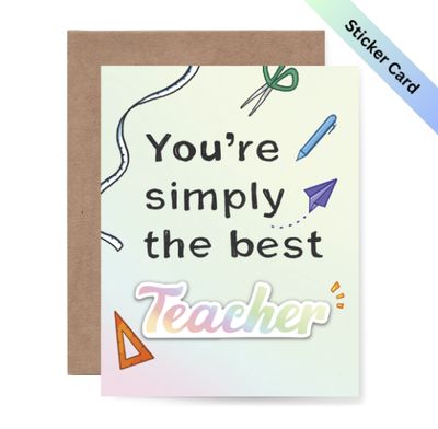 Best Teacher Sticker Card – CS TEA 003 Best Teacher Sticker Card – CS TEA 003