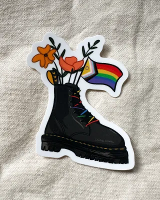 Pride Flag Combat Boot Sticker