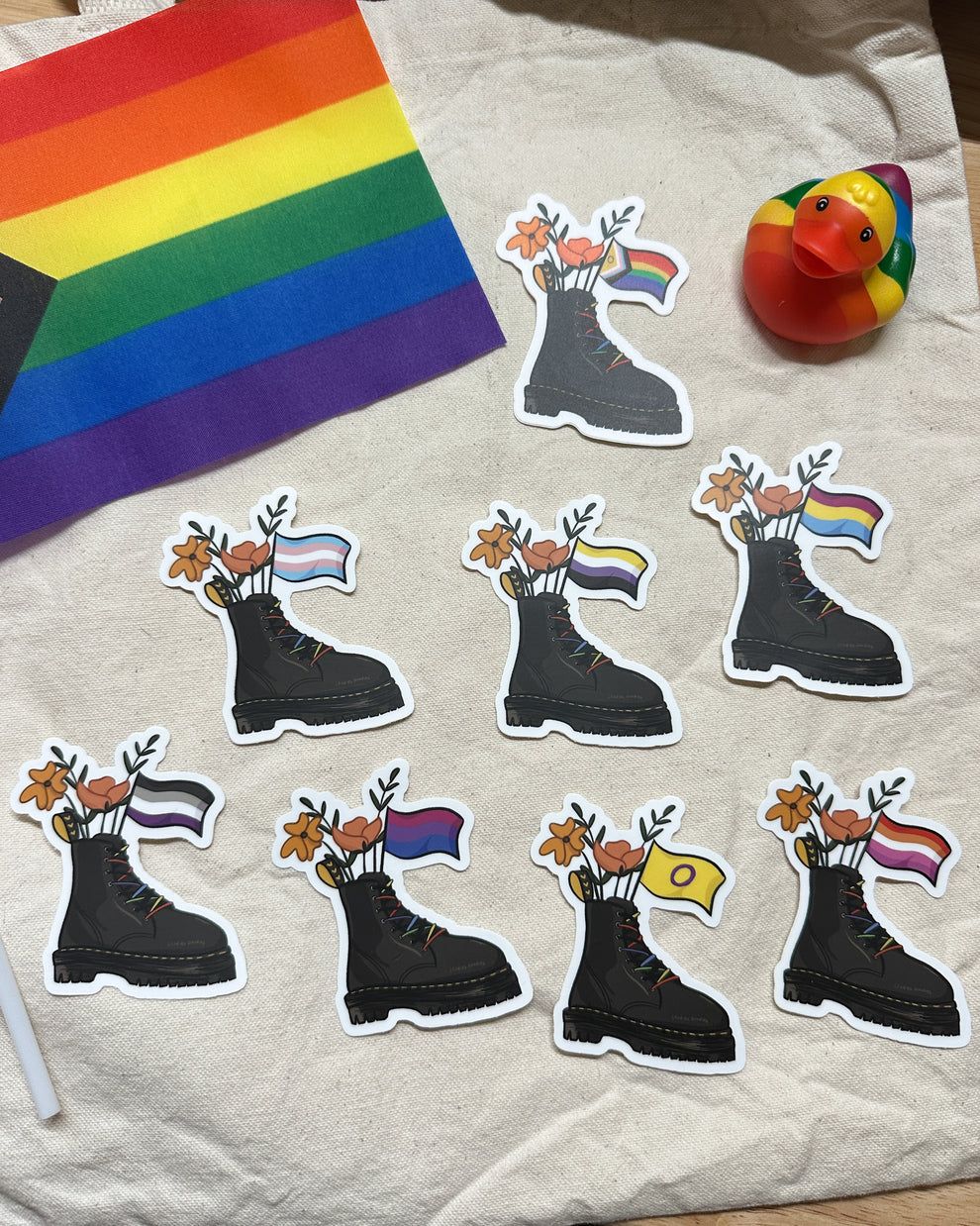 Pride Flag Combat Boot Sticker
