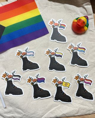 Pride Flag Combat Boot Sticker