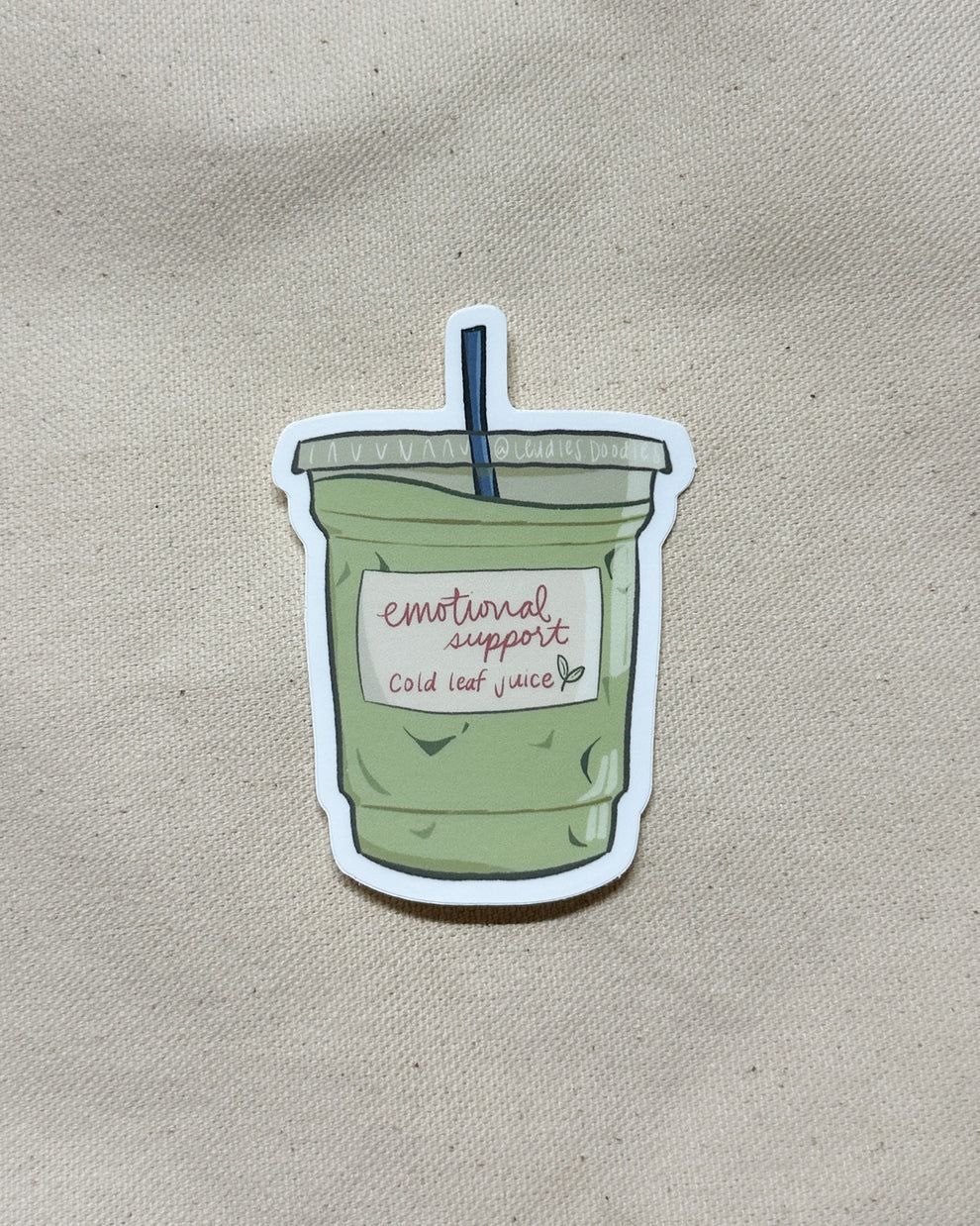 Emotional Support Cold Leaf Juice Sticker