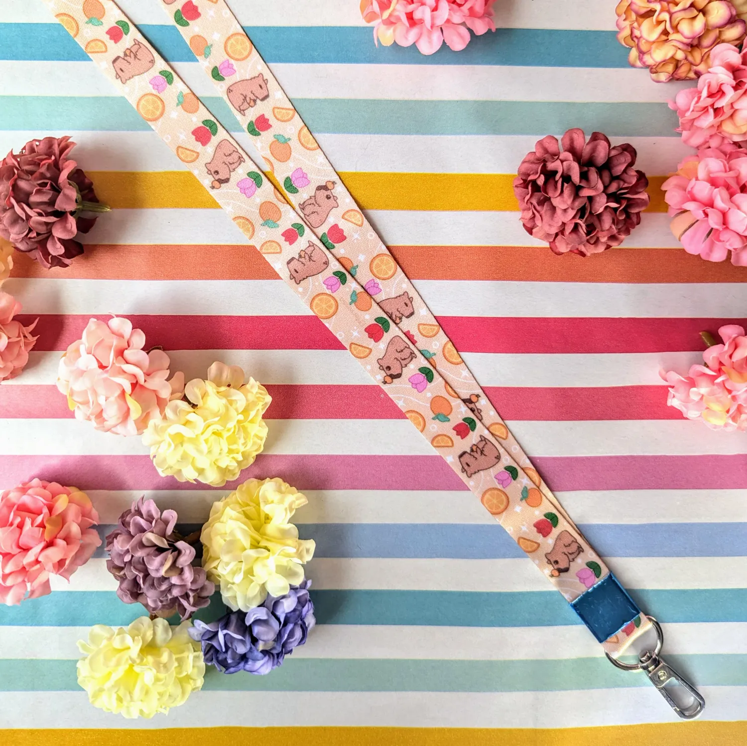 Citrus Capybara Lanyard
