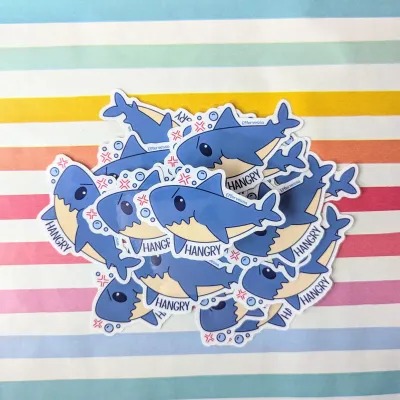 Hangry Shark Sticker
