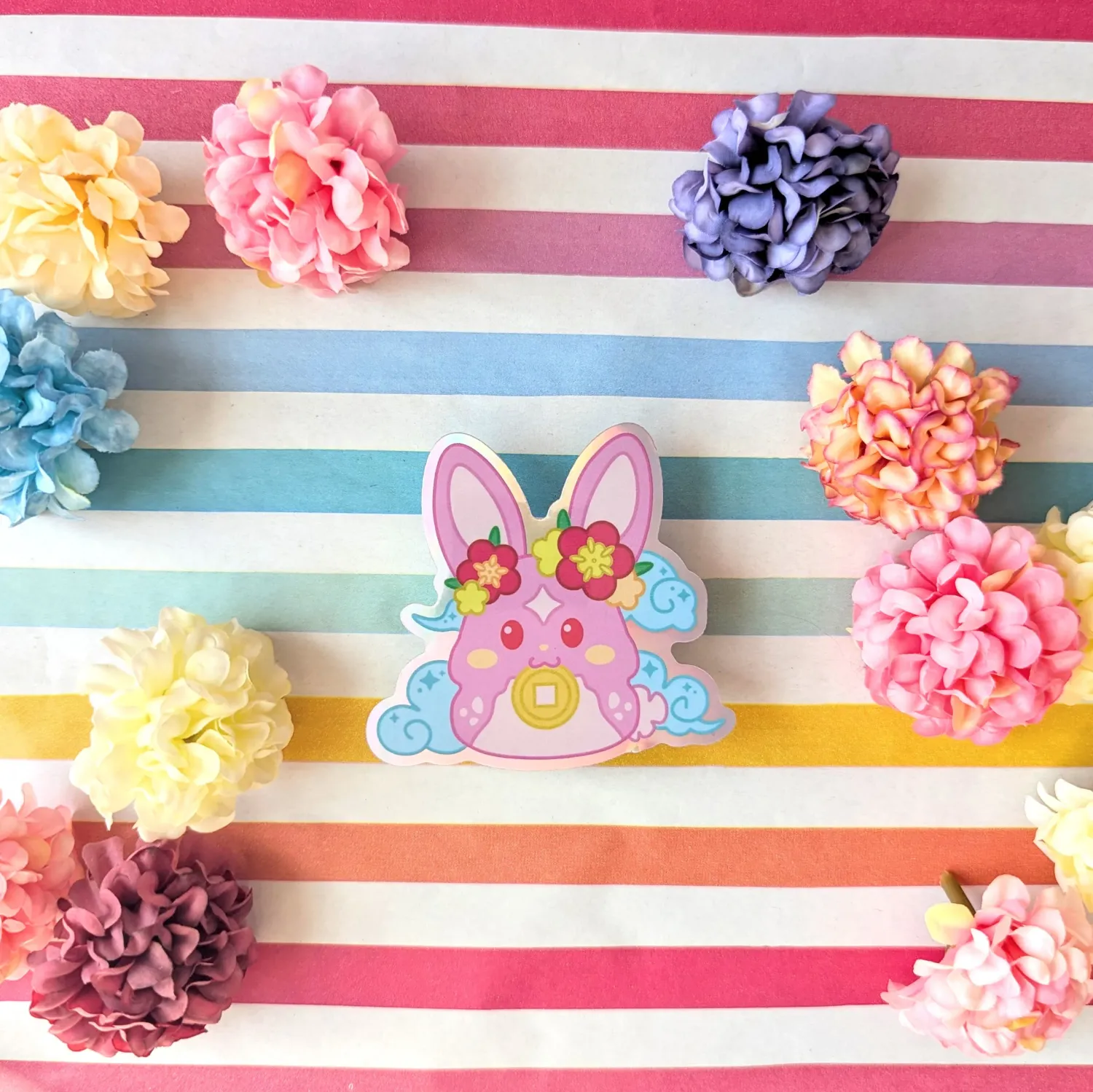 Cloud Bunny Holo Sticker