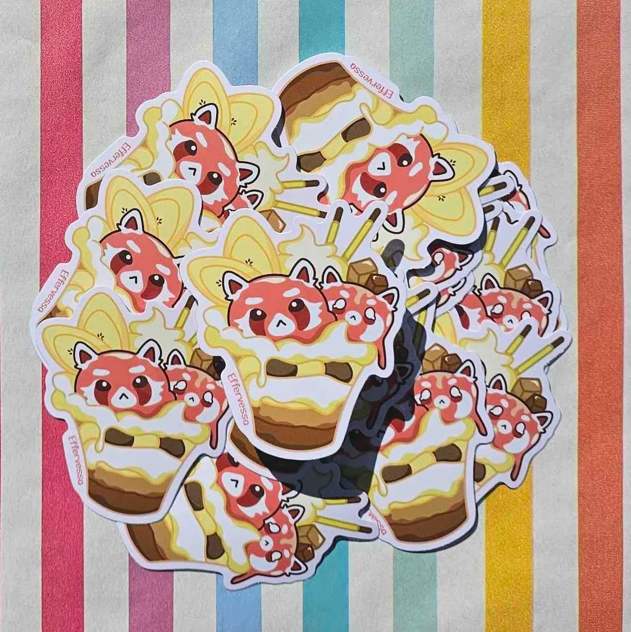 Red Panda Parfait Sticker