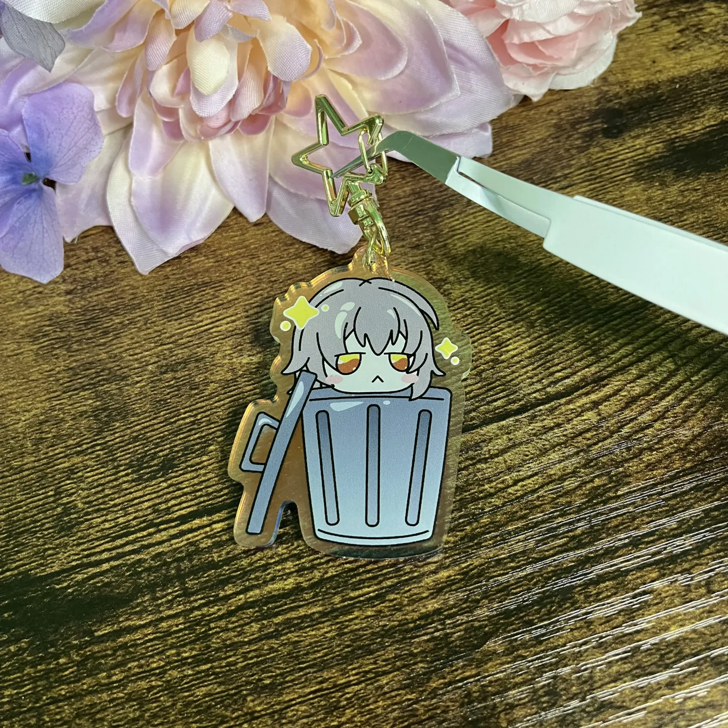 Stelle Trashcan (Hoyoverse) Holo Keychain