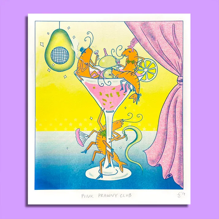 Pink Prawny Club Print (11x13)
