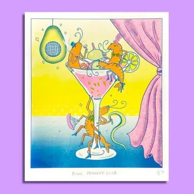 Pink Prawny Club Print (11x13)