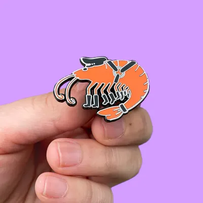 Shrimp Daddy Enamel Pin