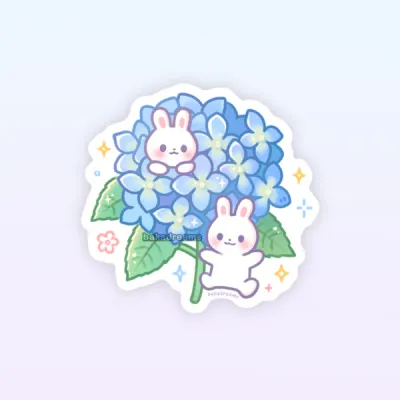 Hydrangea Bunny Sticker Hydrangea Bunny Sticker