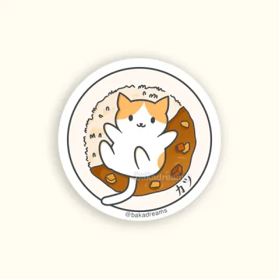 Catsu Curry Cat Sticker