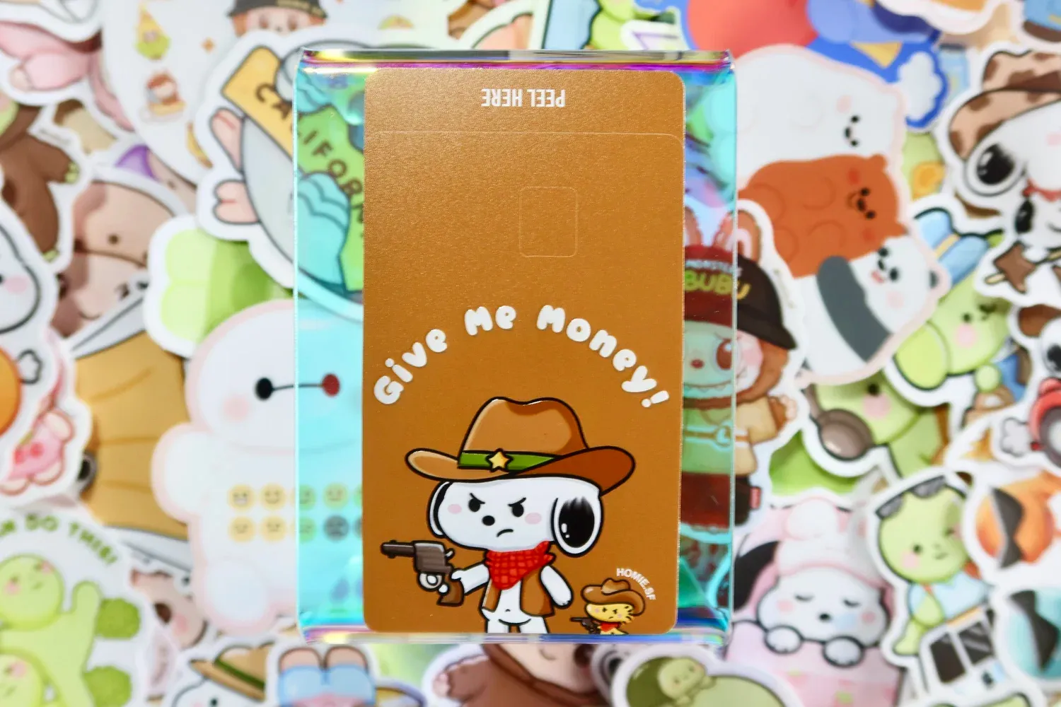 "Give Me Money" Snoopy Card Skin