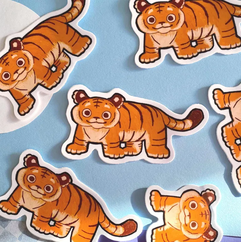 Cute Quirky Tiger Sticker
