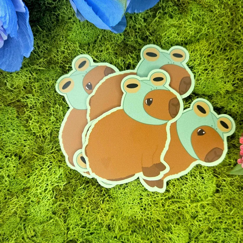 Frog Hat Barry Vinyl Sticker