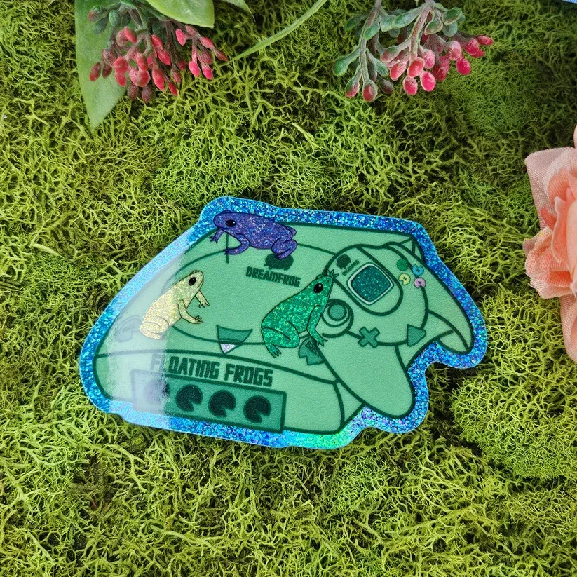 Dream Frog Huge Glitter Sticker