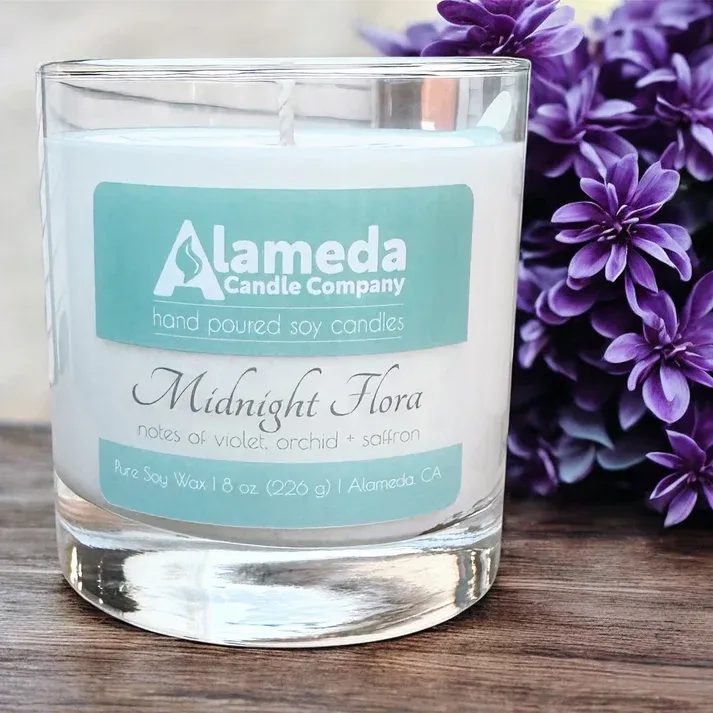 Whiskey Glass 8oz - Midnight Flora
