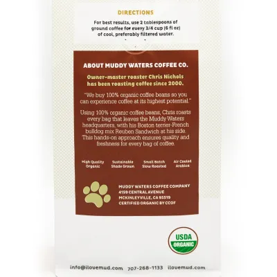 Night Owl High Caffeine Dark Roast Coffee Beans (by Muddy Waters Coffee)