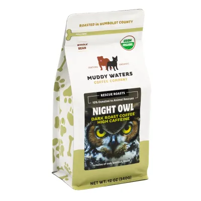 Night Owl High Caffeine Dark Roast Coffee Beans (by Muddy Waters Coffee)