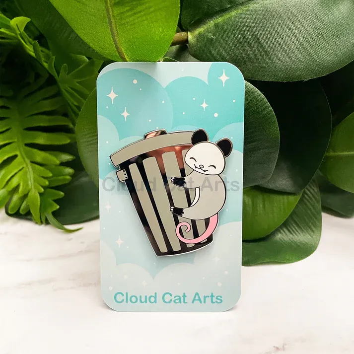 Enamel Pin, Trash Opossum