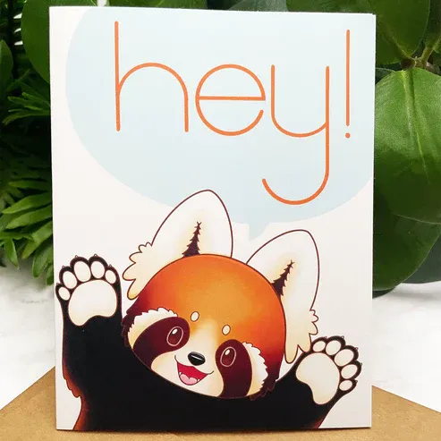 Hey! Red Panda - Friendship Card