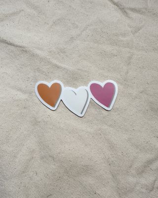 Subtle Pride Heart Stickers - Lesbian