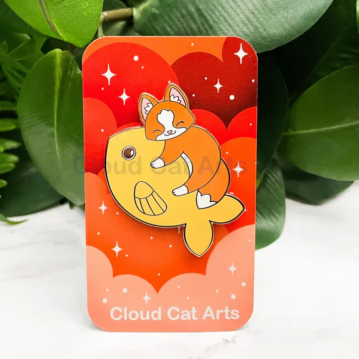 Enamel Pin, Goldfish Kitty