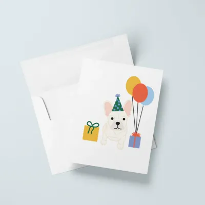 French Bulldog Birthday Card