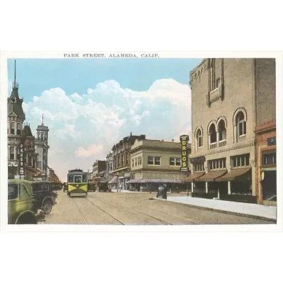 Park Street, Alameda Greeting Card (by Found Press Image)