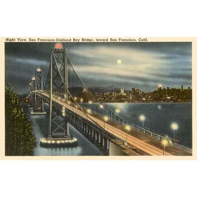 Night View, SF Postcard (by Found Press Image)